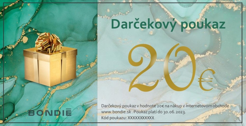 Online darčekový poukaz v hodnote 20 €