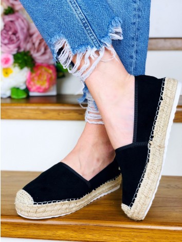 Dámske čierne espadrilky