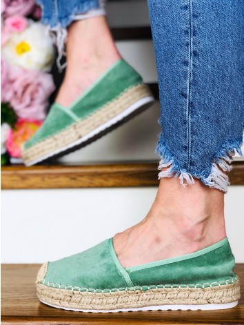 Dámske zelené espadrilky