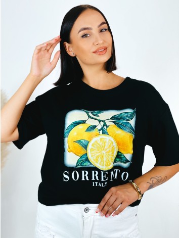 Dámske čierne tričko SORENTO lemon